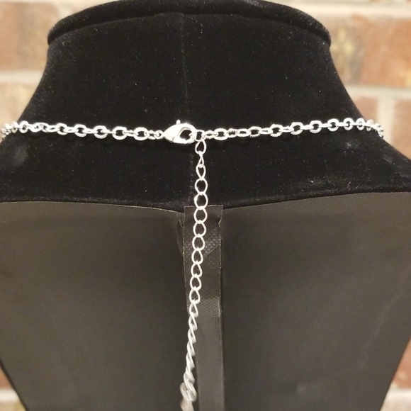 Silver Necklace with Crystal Pendant - Picture 6 of 8